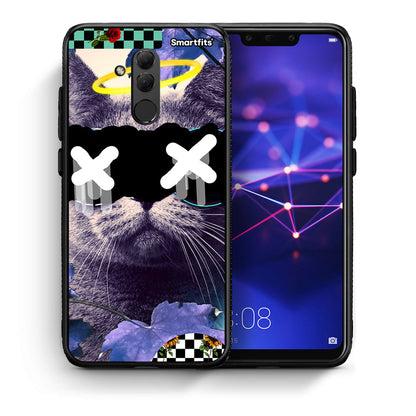 Θήκη Huawei Mate 20 Lite Cat Collage από τη Smartfits με σχέδιο στο πίσω μέρος και μαύρο περίβλημα | Huawei Mate 20 Lite Cat Collage case with colorful back and black bezels