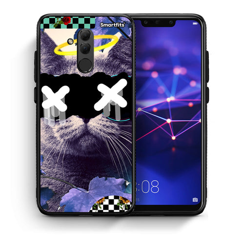 Θήκη Huawei Mate 20 Lite Cat Collage από τη Smartfits με σχέδιο στο πίσω μέρος και μαύρο περίβλημα | Huawei Mate 20 Lite Cat Collage case with colorful back and black bezels