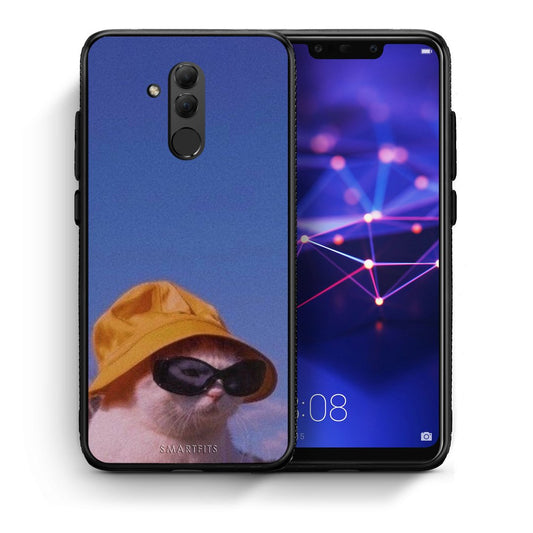 Θήκη Huawei Mate 20 Lite Cat Diva από τη Smartfits με σχέδιο στο πίσω μέρος και μαύρο περίβλημα | Huawei Mate 20 Lite Cat Diva case with colorful back and black bezels