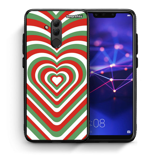 Θήκη Huawei Mate 20 Lite Christmas Hearts από τη Smartfits με σχέδιο στο πίσω μέρος και μαύρο περίβλημα | Huawei Mate 20 Lite Christmas Hearts case with colorful back and black bezels