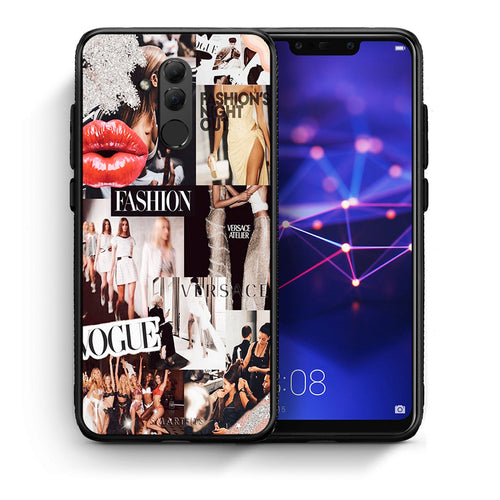 Θήκη Αγίου Βαλεντίνου Huawei Mate 20 Lite Collage Fashion από τη Smartfits με σχέδιο στο πίσω μέρος και μαύρο περίβλημα | Huawei Mate 20 Lite Collage Fashion case with colorful back and black bezels