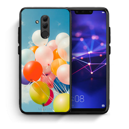 Θήκη Huawei Mate 20 Lite Colorful Balloons από τη Smartfits με σχέδιο στο πίσω μέρος και μαύρο περίβλημα | Huawei Mate 20 Lite Colorful Balloons case with colorful back and black bezels