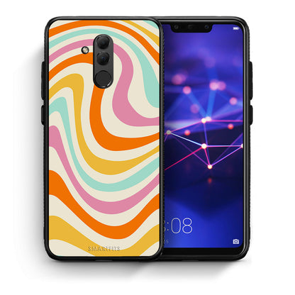 Θήκη Huawei Mate 20 Lite Colourful Waves από τη Smartfits με σχέδιο στο πίσω μέρος και μαύρο περίβλημα | Huawei Mate 20 Lite Colourful Waves case with colorful back and black bezels