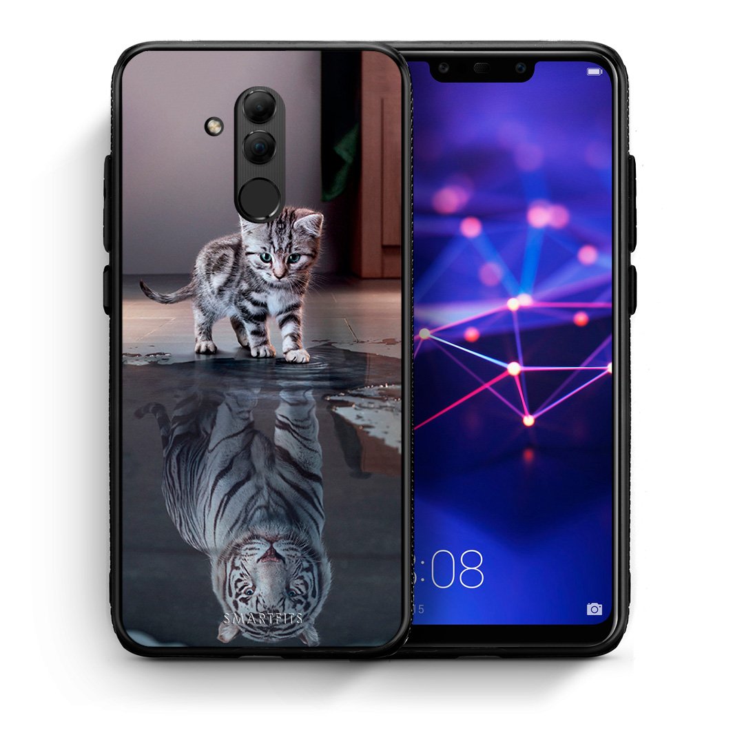 Θήκη Huawei Mate 20 Lite Tiger Cute από τη Smartfits με σχέδιο στο πίσω μέρος και μαύρο περίβλημα | Huawei Mate 20 Lite Tiger Cute case with colorful back and black bezels