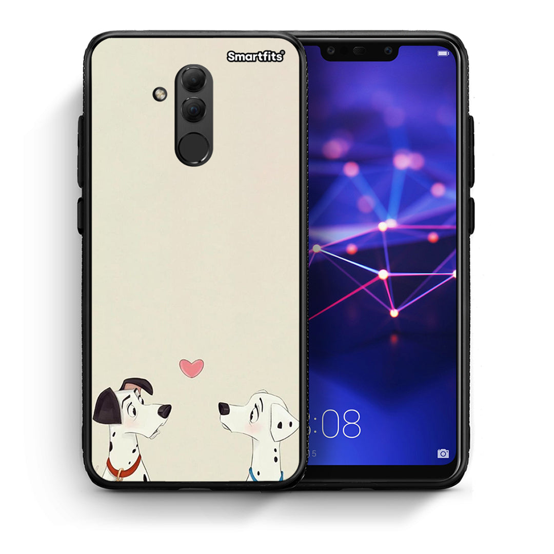 Θήκη Huawei Mate 20 Lite Dalmatians Love από τη Smartfits με σχέδιο στο πίσω μέρος και μαύρο περίβλημα | Huawei Mate 20 Lite Dalmatians Love case with colorful back and black bezels