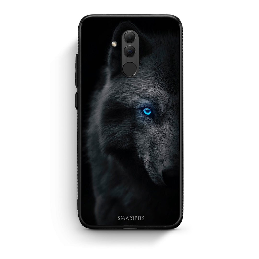 Huawei Mate 20 Lite Dark Wolf θήκη από τη Smartfits με σχέδιο στο πίσω μέρος και μαύρο περίβλημα | Smartphone case with colorful back and black bezels by Smartfits