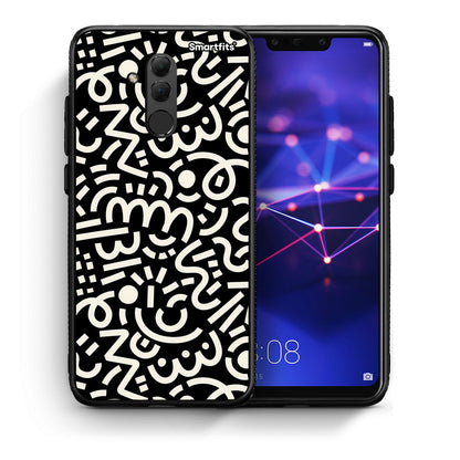 Θήκη Huawei Mate 20 Lite Doodle Art από τη Smartfits με σχέδιο στο πίσω μέρος και μαύρο περίβλημα | Huawei Mate 20 Lite Doodle Art case with colorful back and black bezels