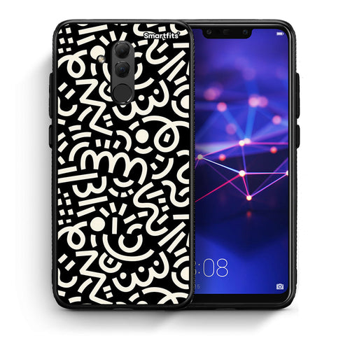 Θήκη Huawei Mate 20 Lite Doodle Art από τη Smartfits με σχέδιο στο πίσω μέρος και μαύρο περίβλημα | Huawei Mate 20 Lite Doodle Art case with colorful back and black bezels