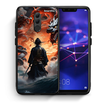 Θήκη Huawei Mate 20 Lite Dragons Fight από τη Smartfits με σχέδιο στο πίσω μέρος και μαύρο περίβλημα | Huawei Mate 20 Lite Dragons Fight case with colorful back and black bezels