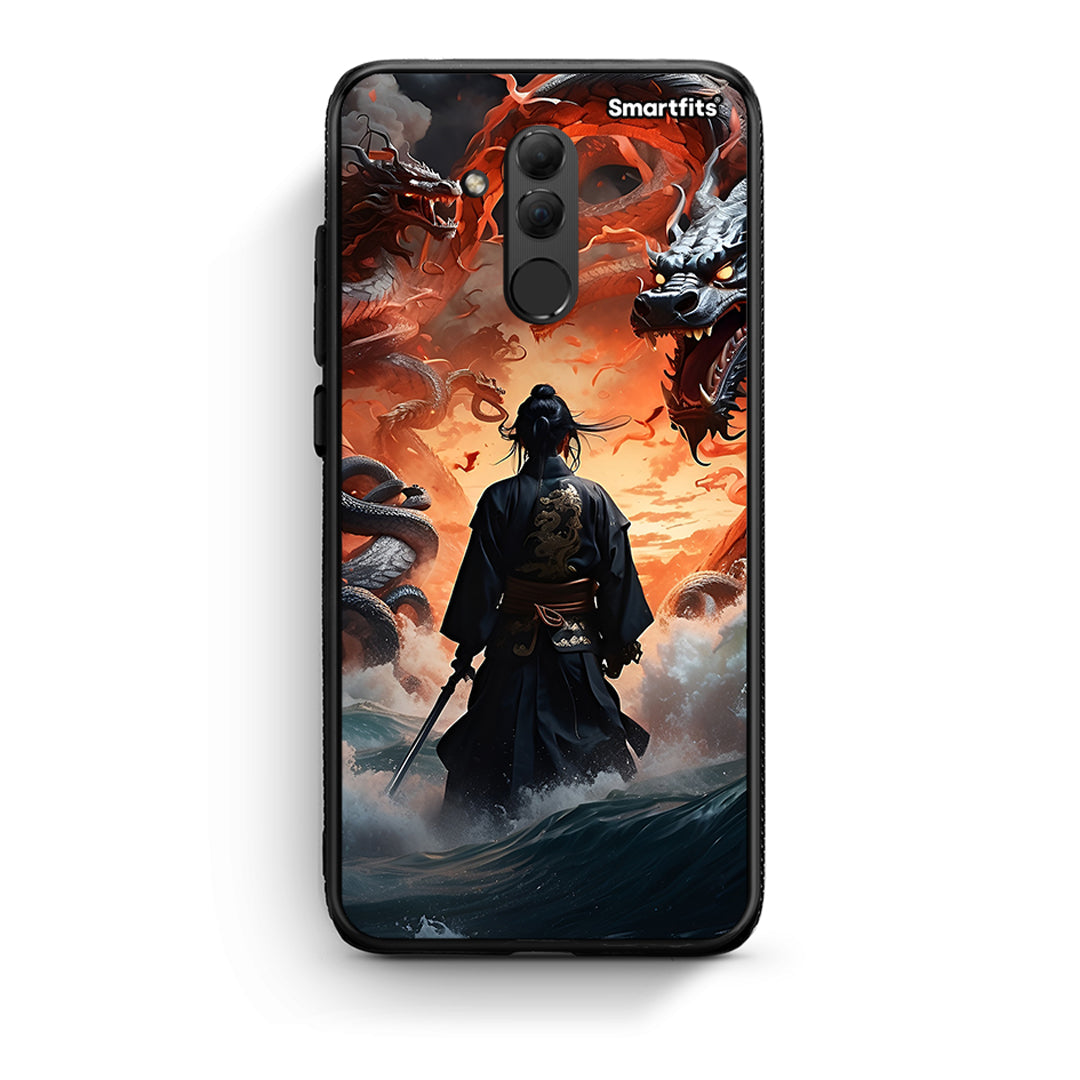 Huawei Mate 20 Lite Dragons Fight θήκη από τη Smartfits με σχέδιο στο πίσω μέρος και μαύρο περίβλημα | Smartphone case with colorful back and black bezels by Smartfits