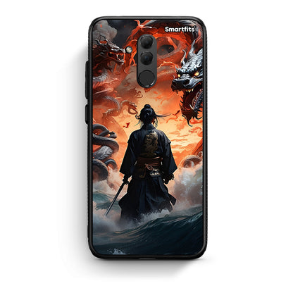 Huawei Mate 20 Lite Dragons Fight θήκη από τη Smartfits με σχέδιο στο πίσω μέρος και μαύρο περίβλημα | Smartphone case with colorful back and black bezels by Smartfits
