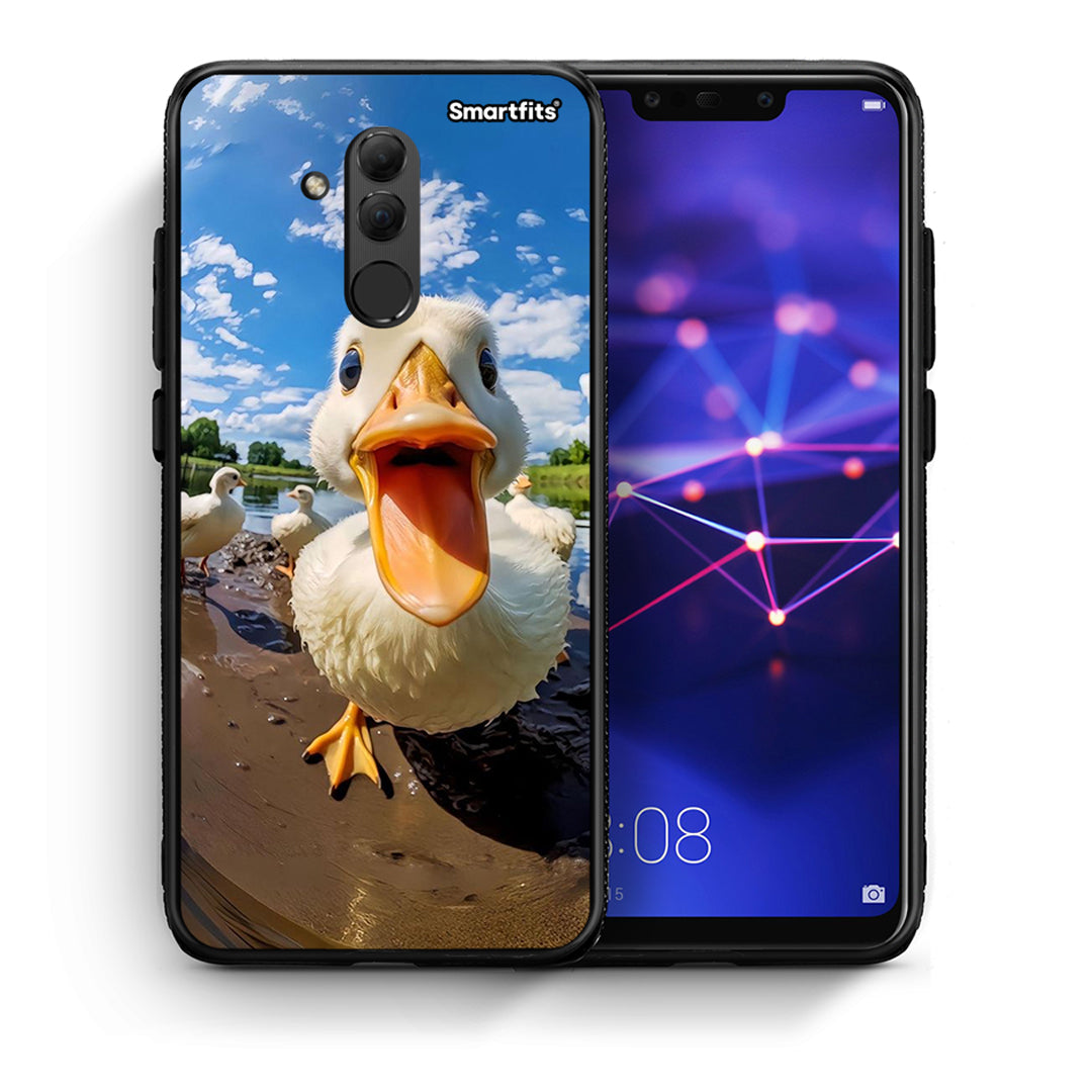 Θήκη Huawei Mate 20 Lite Duck Face από τη Smartfits με σχέδιο στο πίσω μέρος και μαύρο περίβλημα | Huawei Mate 20 Lite Duck Face case with colorful back and black bezels