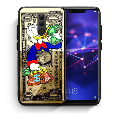 Θήκη Huawei Mate 20 Lite Duck Money από τη Smartfits με σχέδιο στο πίσω μέρος και μαύρο περίβλημα | Huawei Mate 20 Lite Duck Money case with colorful back and black bezels