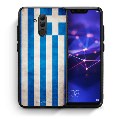 Θήκη Huawei Mate 20 Lite Greek Flag από τη Smartfits με σχέδιο στο πίσω μέρος και μαύρο περίβλημα | Huawei Mate 20 Lite Greek Flag case with colorful back and black bezels