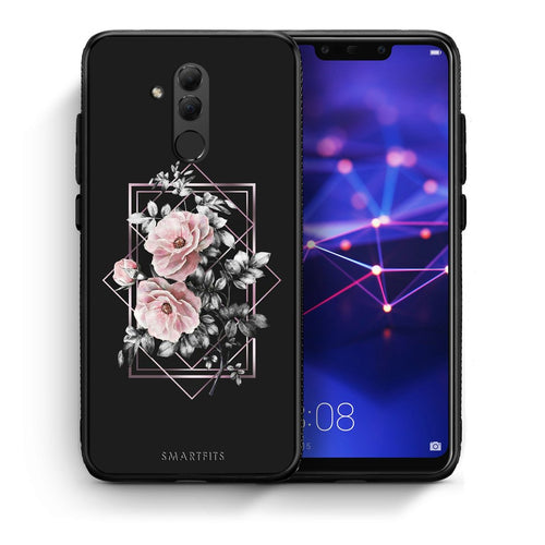 Θήκη Huawei Mate 20 Lite Frame Flower από τη Smartfits με σχέδιο στο πίσω μέρος και μαύρο περίβλημα | Huawei Mate 20 Lite Frame Flower case with colorful back and black bezels