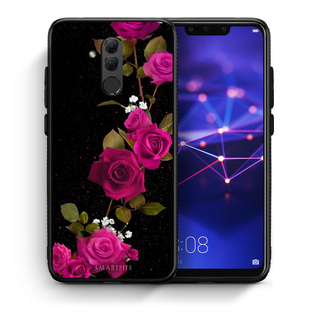 Θήκη Huawei Mate 20 Lite Red Roses Flower από τη Smartfits με σχέδιο στο πίσω μέρος και μαύρο περίβλημα | Huawei Mate 20 Lite Red Roses Flower case with colorful back and black bezels