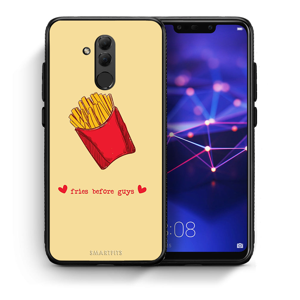 Θήκη Αγίου Βαλεντίνου Huawei Mate 20 Lite Fries Before Guys από τη Smartfits με σχέδιο στο πίσω μέρος και μαύρο περίβλημα | Huawei Mate 20 Lite Fries Before Guys case with colorful back and black bezels