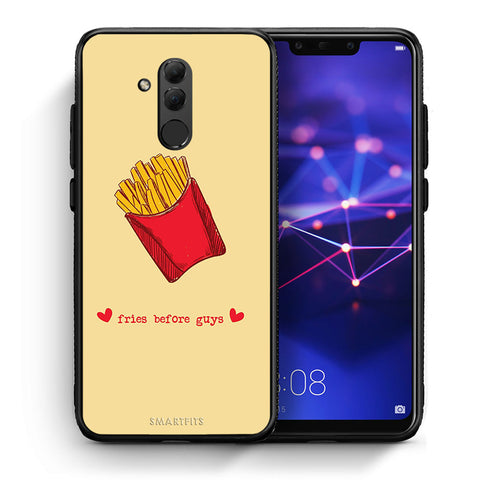 Θήκη Αγίου Βαλεντίνου Huawei Mate 20 Lite Fries Before Guys από τη Smartfits με σχέδιο στο πίσω μέρος και μαύρο περίβλημα | Huawei Mate 20 Lite Fries Before Guys case with colorful back and black bezels