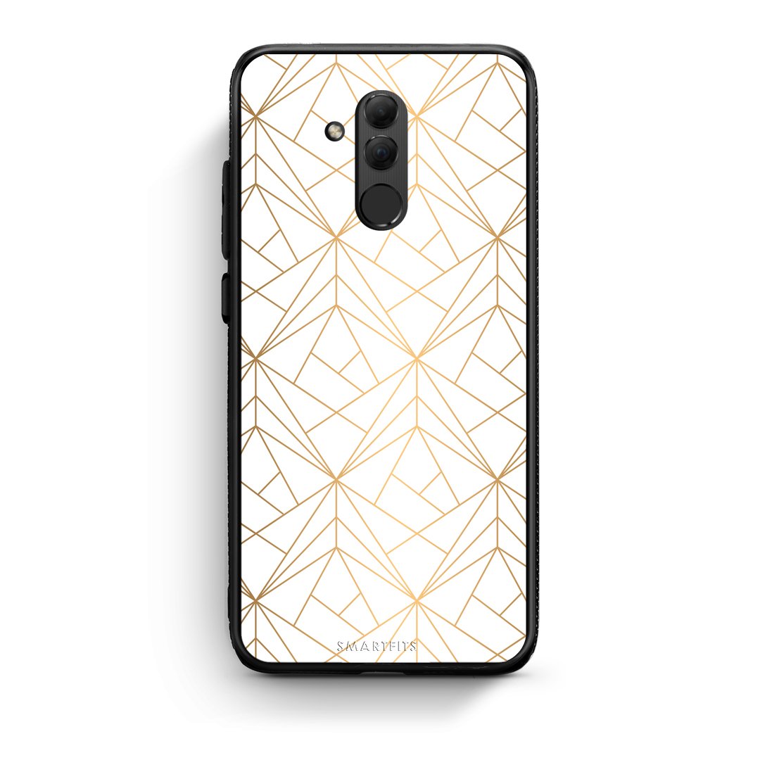 111 - Huawei Mate 20 Lite  Luxury White Geometric case, cover, bumper