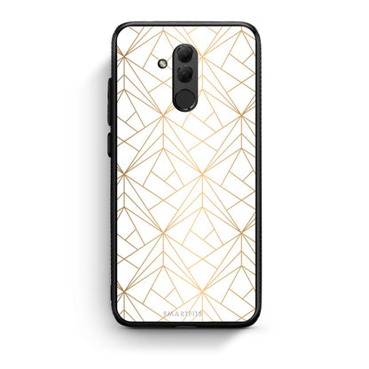 111 - Huawei Mate 20 Lite  Luxury White Geometric case, cover, bumper