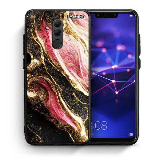 Θήκη Huawei Mate 20 Lite Glamorous Pink Marble από τη Smartfits με σχέδιο στο πίσω μέρος και μαύρο περίβλημα | Huawei Mate 20 Lite Glamorous Pink Marble case with colorful back and black bezels