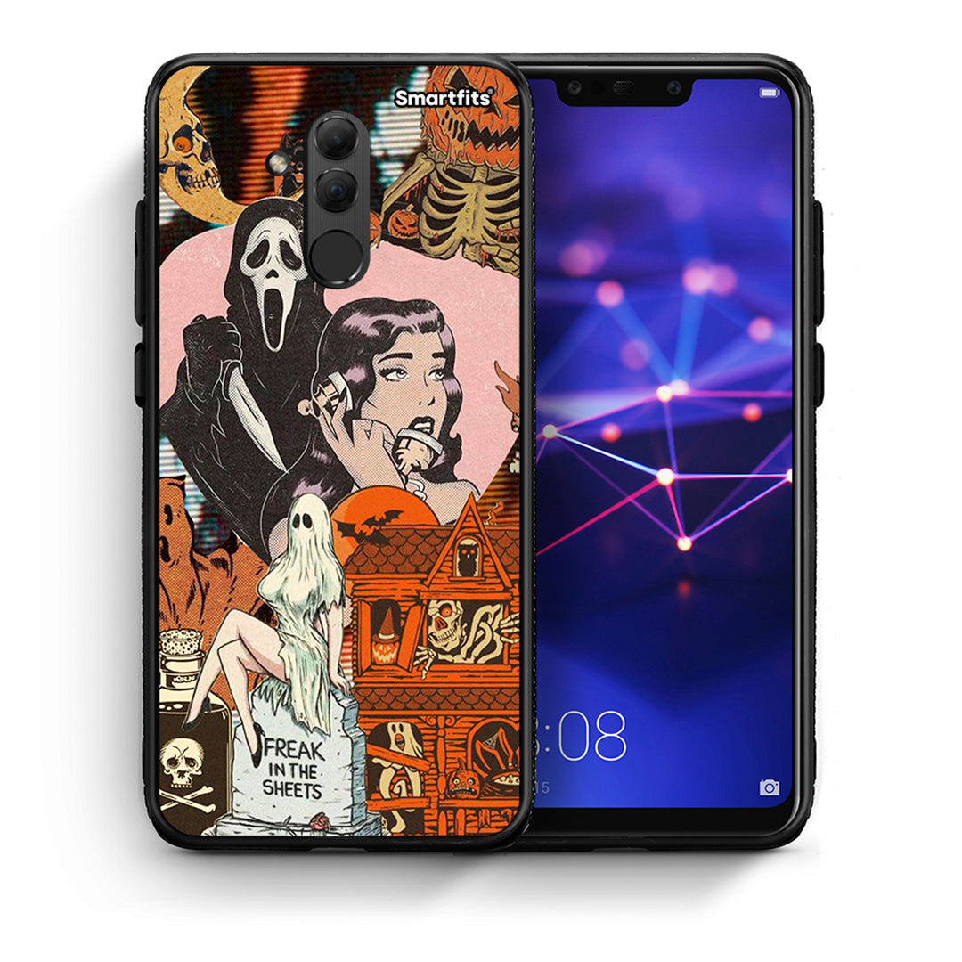 Θήκη Huawei Mate 20 Lite Halloween Collage από τη Smartfits με σχέδιο στο πίσω μέρος και μαύρο περίβλημα | Huawei Mate 20 Lite Halloween Collage case with colorful back and black bezels