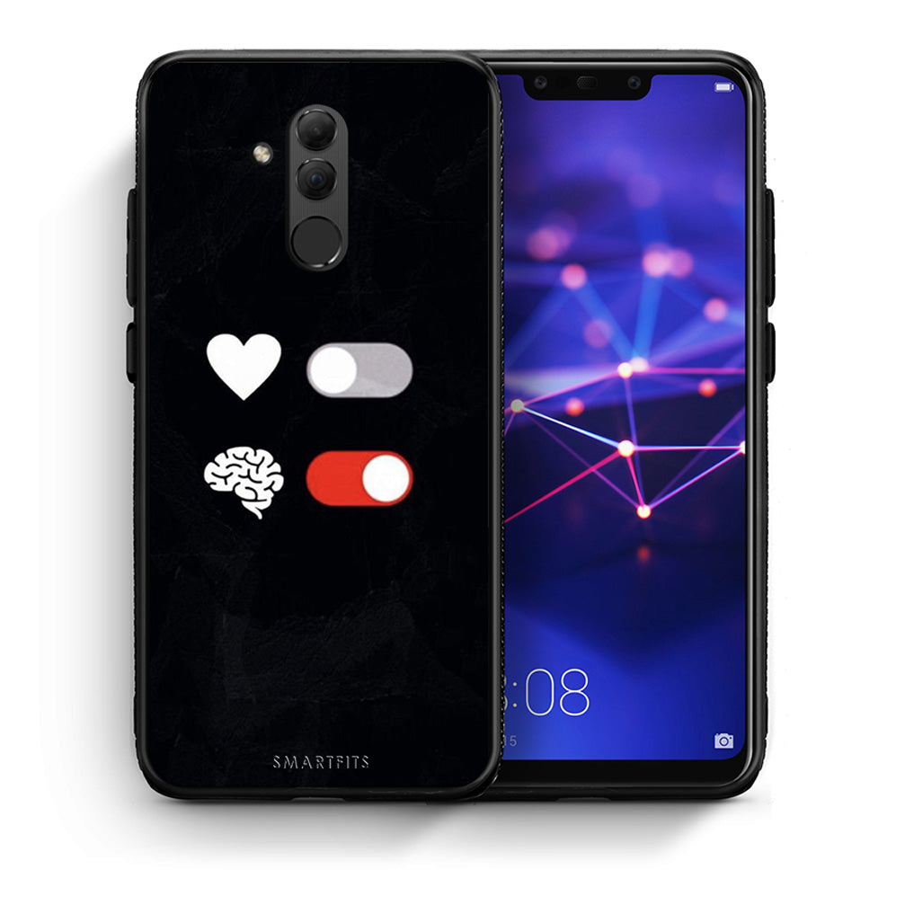 Θήκη Αγίου Βαλεντίνου Huawei Mate 20 Lite Heart Vs Brain από τη Smartfits με σχέδιο στο πίσω μέρος και μαύρο περίβλημα | Huawei Mate 20 Lite Heart Vs Brain case with colorful back and black bezels