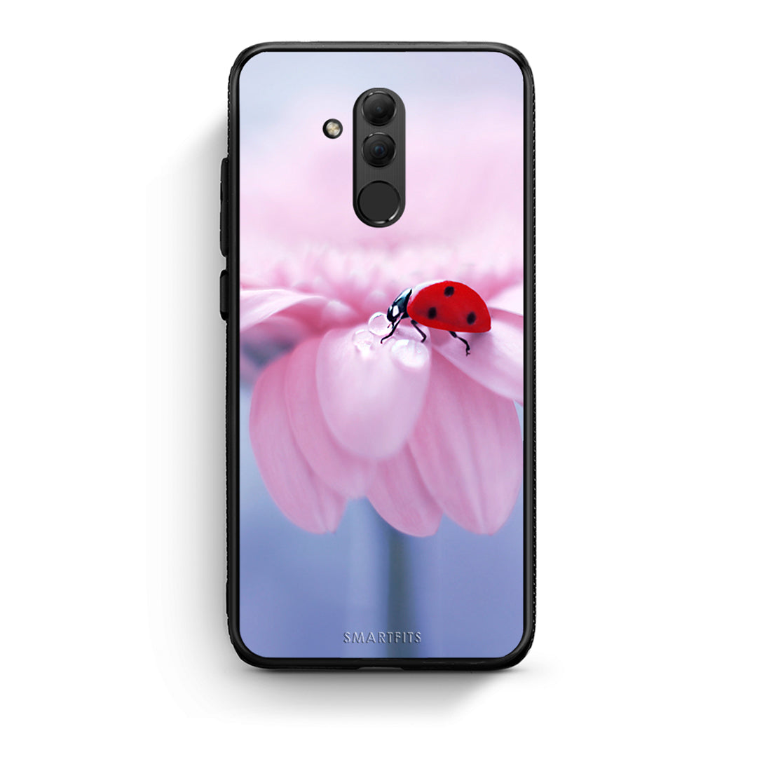 Huawei Mate 20 Lite Ladybug Flower θήκη από τη Smartfits με σχέδιο στο πίσω μέρος και μαύρο περίβλημα | Smartphone case with colorful back and black bezels by Smartfits