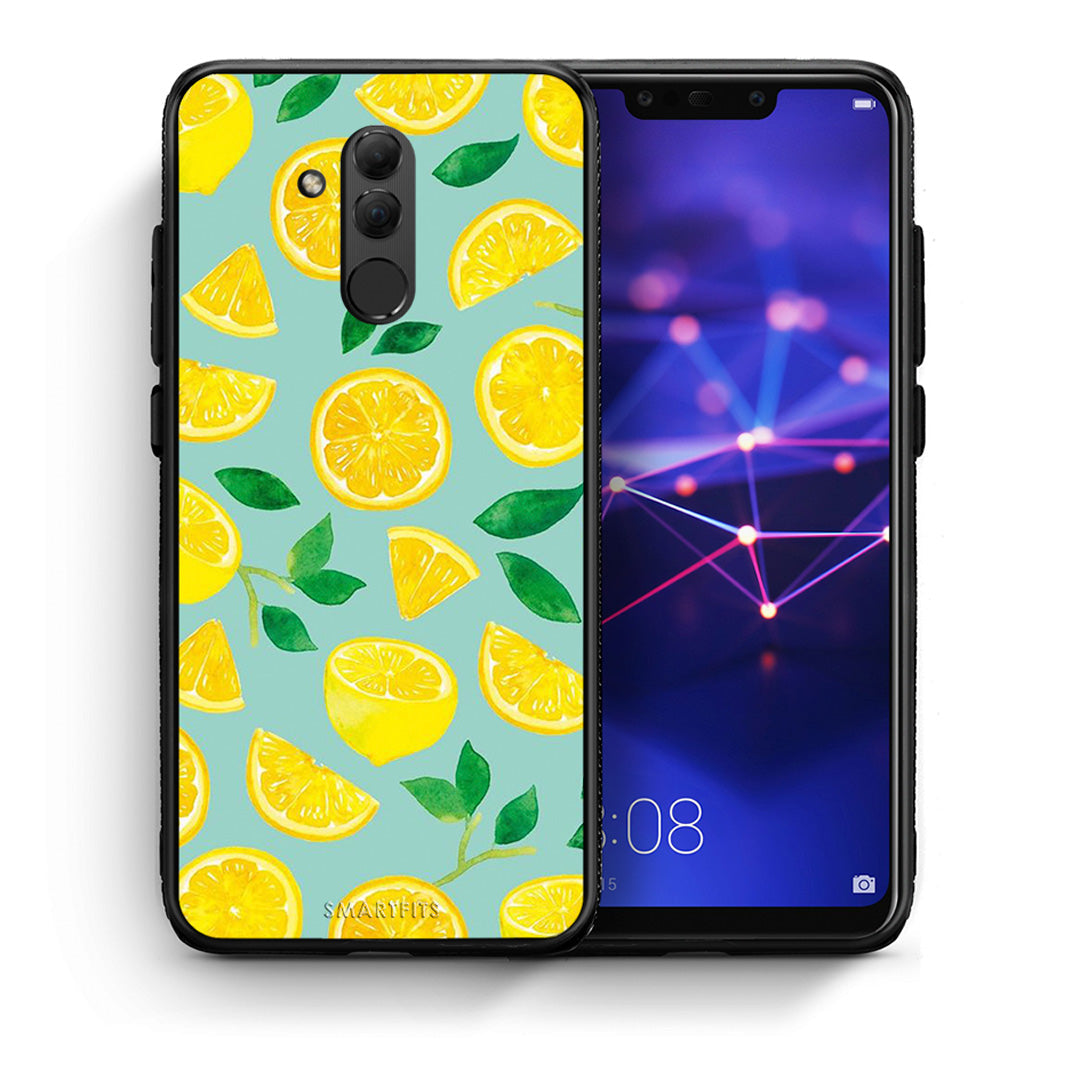 Θήκη Huawei Mate 20 Lite Lemons από τη Smartfits με σχέδιο στο πίσω μέρος και μαύρο περίβλημα | Huawei Mate 20 Lite Lemons case with colorful back and black bezels
