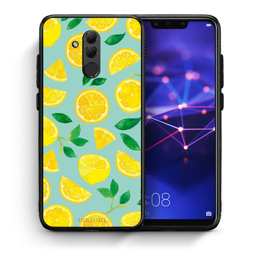 Θήκη Huawei Mate 20 Lite Lemons από τη Smartfits με σχέδιο στο πίσω μέρος και μαύρο περίβλημα | Huawei Mate 20 Lite Lemons case with colorful back and black bezels