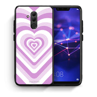 Thumbnail for Θήκη Huawei Mate 20 Lite Lilac Hearts από τη Smartfits με σχέδιο στο πίσω μέρος και μαύρο περίβλημα | Huawei Mate 20 Lite Lilac Hearts case with colorful back and black bezels