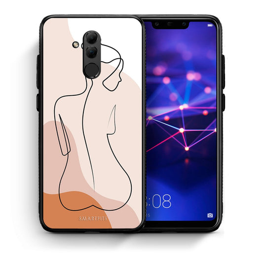 Θήκη Huawei Mate 20 Lite LineArt Woman από τη Smartfits με σχέδιο στο πίσω μέρος και μαύρο περίβλημα | Huawei Mate 20 Lite LineArt Woman case with colorful back and black bezels