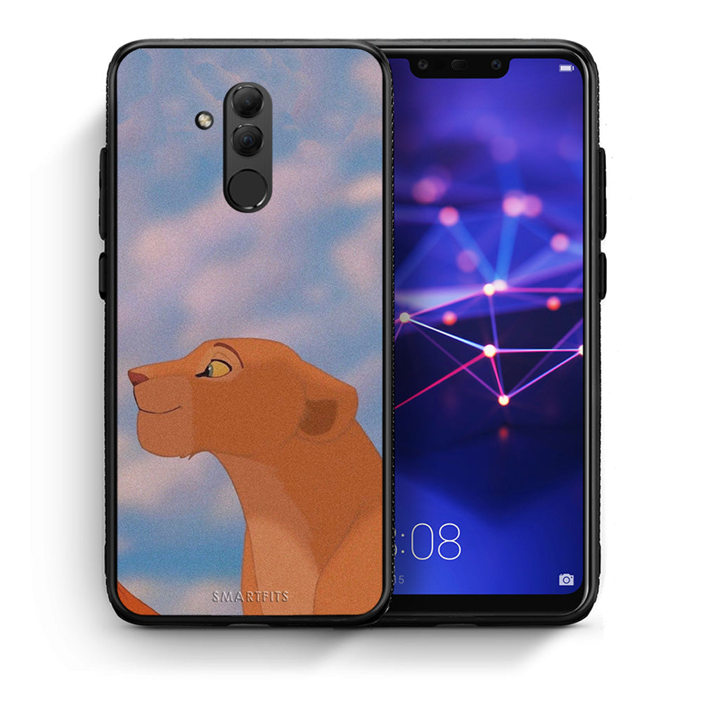 Θήκη Αγίου Βαλεντίνου Huawei Mate 20 Lite Lion Love 2 από τη Smartfits με σχέδιο στο πίσω μέρος και μαύρο περίβλημα | Huawei Mate 20 Lite Lion Love 2 case with colorful back and black bezels