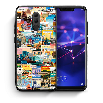 Θήκη Huawei Mate 20 Lite Live To Travel από τη Smartfits με σχέδιο στο πίσω μέρος και μαύρο περίβλημα | Huawei Mate 20 Lite Live To Travel case with colorful back and black bezels