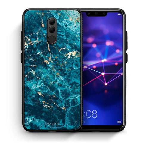Θήκη Huawei Mate 20 Lite Marble Blue από τη Smartfits με σχέδιο στο πίσω μέρος και μαύρο περίβλημα | Huawei Mate 20 Lite Marble Blue case with colorful back and black bezels