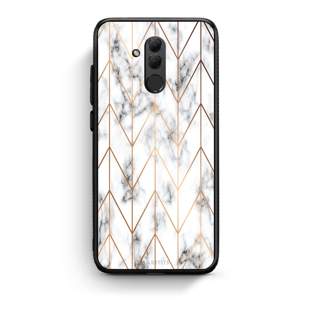 44 - Huawei Mate 20 Lite  Gold Geometric Marble case, cover, bumper