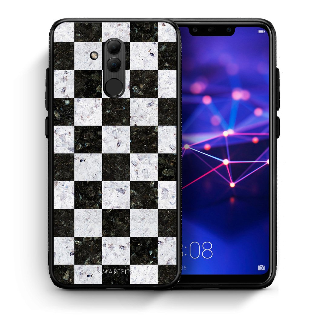Θήκη Huawei Mate 20 Lite Square Geometric Marble από τη Smartfits με σχέδιο στο πίσω μέρος και μαύρο περίβλημα | Huawei Mate 20 Lite Square Geometric Marble case with colorful back and black bezels