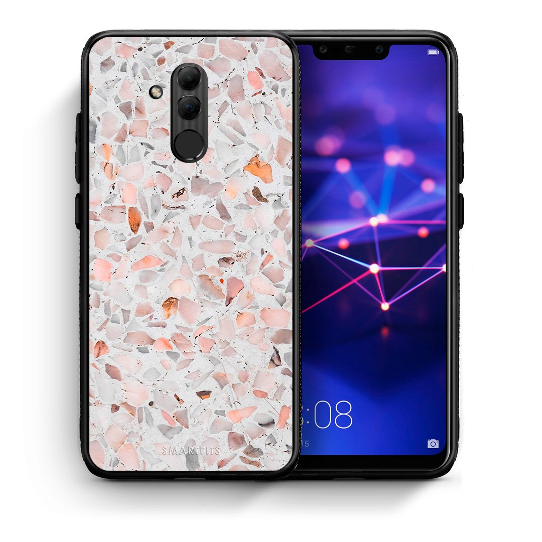 Θήκη Huawei Mate 20 Lite Marble Terrazzo από τη Smartfits με σχέδιο στο πίσω μέρος και μαύρο περίβλημα | Huawei Mate 20 Lite Marble Terrazzo case with colorful back and black bezels