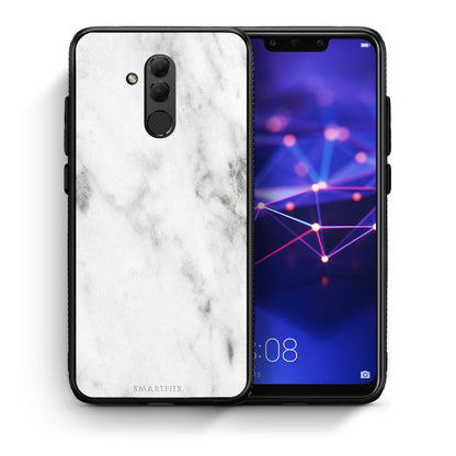 Θήκη Huawei Mate 20 Lite White Marble από τη Smartfits με σχέδιο στο πίσω μέρος και μαύρο περίβλημα | Huawei Mate 20 Lite White Marble case with colorful back and black bezels