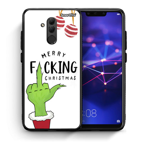 Θήκη Huawei Mate 20 Lite Merry F Xmas από τη Smartfits με σχέδιο στο πίσω μέρος και μαύρο περίβλημα | Huawei Mate 20 Lite Merry F Xmas case with colorful back and black bezels