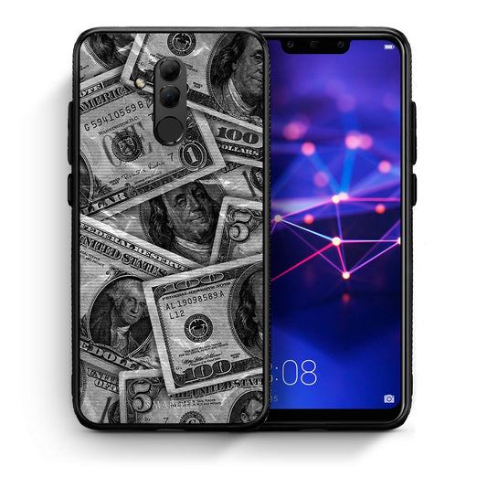 Θήκη Huawei Mate 20 Lite Money Dollars από τη Smartfits με σχέδιο στο πίσω μέρος και μαύρο περίβλημα | Huawei Mate 20 Lite Money Dollars case with colorful back and black bezels