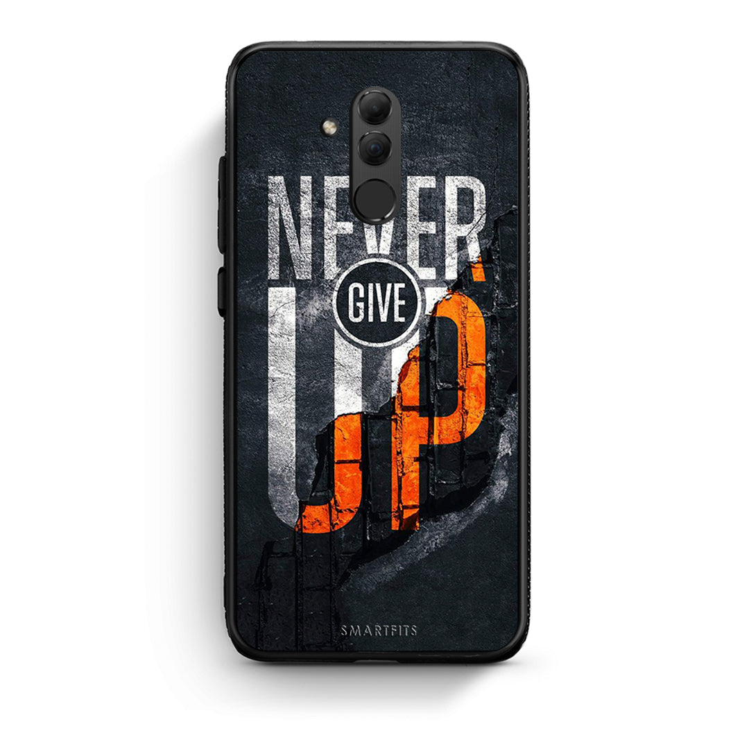 Huawei Mate 20 Lite Never Give Up Θήκη Αγίου Βαλεντίνου από τη Smartfits με σχέδιο στο πίσω μέρος και μαύρο περίβλημα | Smartphone case with colorful back and black bezels by Smartfits