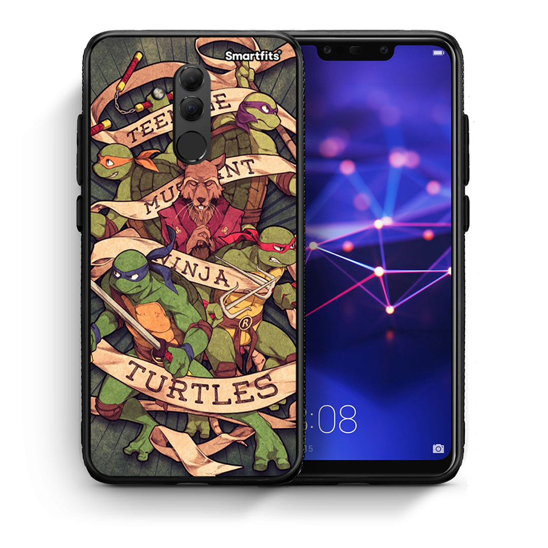 Θήκη Huawei Mate 20 Lite Ninja Turtles από τη Smartfits με σχέδιο στο πίσω μέρος και μαύρο περίβλημα | Huawei Mate 20 Lite Ninja Turtles case with colorful back and black bezels