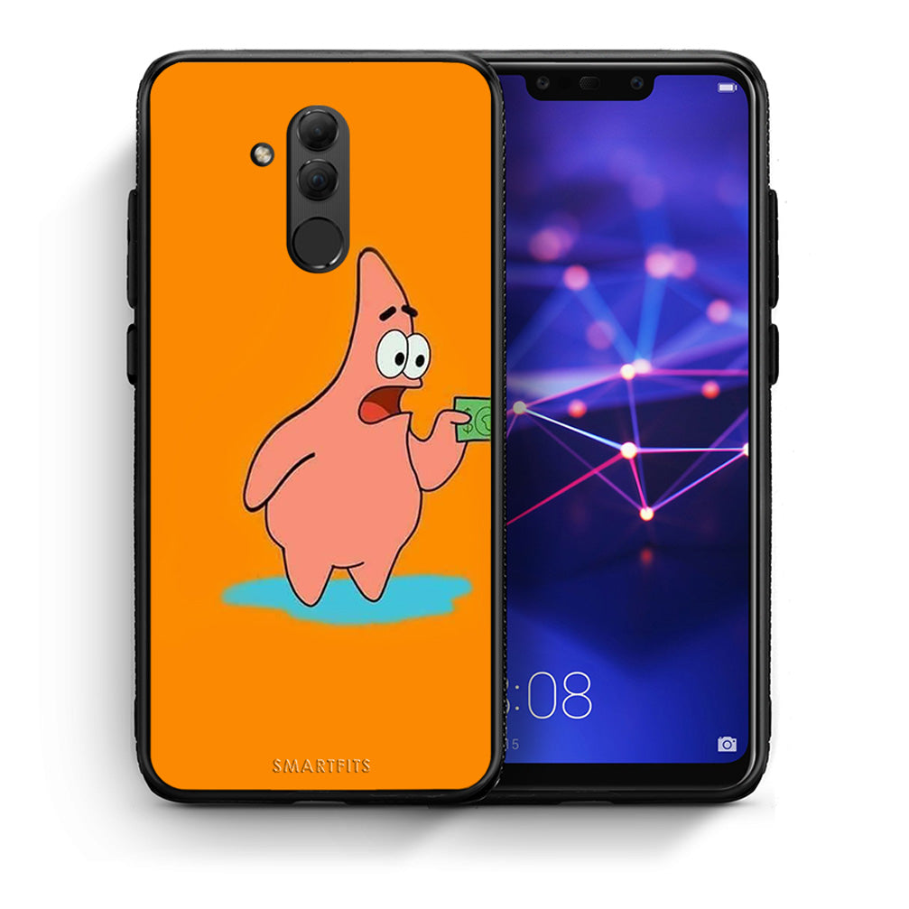 Θήκη Αγίου Βαλεντίνου Huawei Mate 20 Lite No Money 1 από τη Smartfits με σχέδιο στο πίσω μέρος και μαύρο περίβλημα | Huawei Mate 20 Lite No Money 1 case with colorful back and black bezels