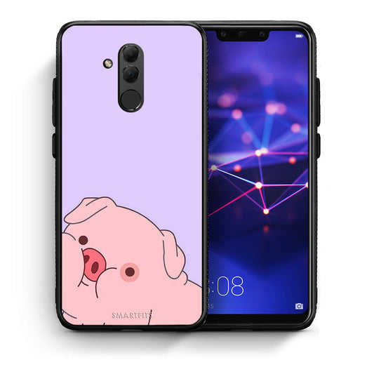 Θήκη Αγίου Βαλεντίνου Huawei Mate 20 Lite Pig Love 2 από τη Smartfits με σχέδιο στο πίσω μέρος και μαύρο περίβλημα | Huawei Mate 20 Lite Pig Love 2 case with colorful back and black bezels