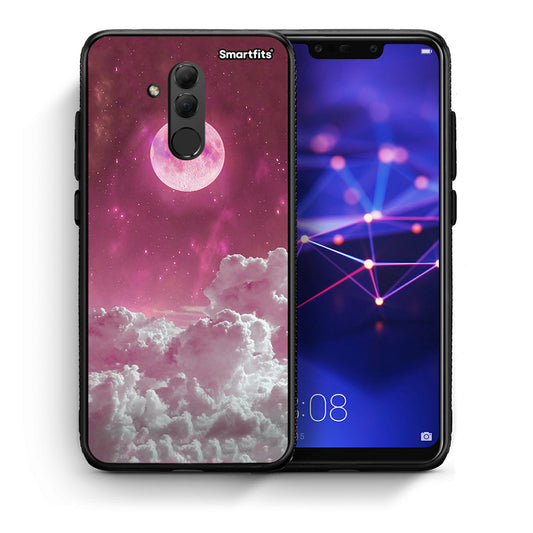 Θήκη Huawei Mate 20 Lite Pink Moon από τη Smartfits με σχέδιο στο πίσω μέρος και μαύρο περίβλημα | Huawei Mate 20 Lite Pink Moon case with colorful back and black bezels