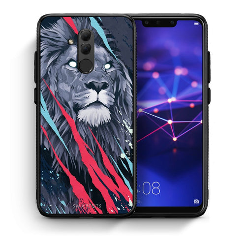 Θήκη Huawei Mate 20 Lite Lion Designer PopArt από τη Smartfits με σχέδιο στο πίσω μέρος και μαύρο περίβλημα | Huawei Mate 20 Lite Lion Designer PopArt case with colorful back and black bezels