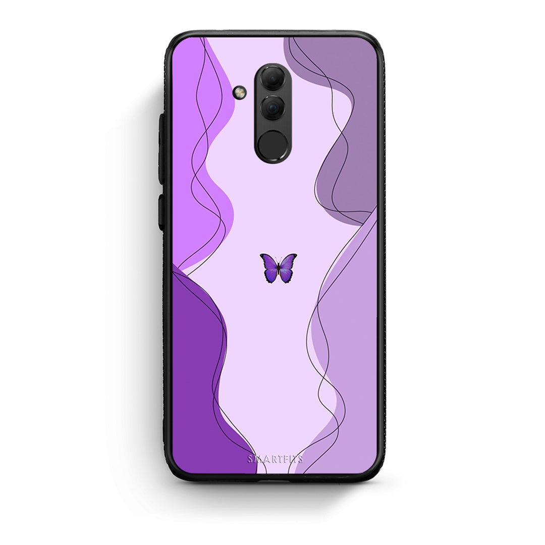 Huawei Mate 20 Lite Purple Mariposa Θήκη Αγίου Βαλεντίνου από τη Smartfits με σχέδιο στο πίσω μέρος και μαύρο περίβλημα | Smartphone case with colorful back and black bezels by Smartfits