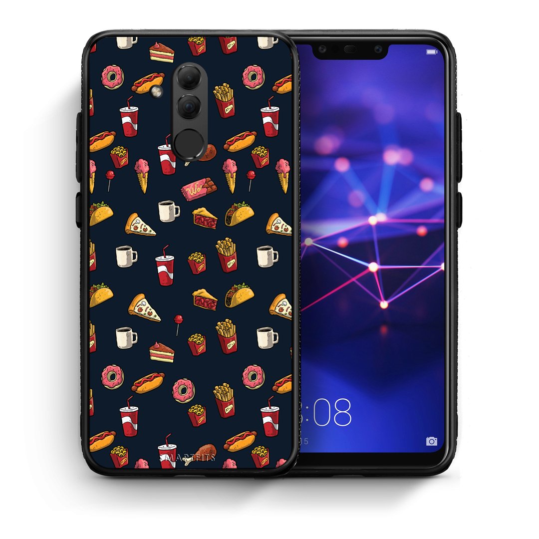 Θήκη Huawei Mate 20 Lite Hungry Random από τη Smartfits με σχέδιο στο πίσω μέρος και μαύρο περίβλημα | Huawei Mate 20 Lite Hungry Random case with colorful back and black bezels