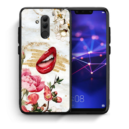 Θήκη Huawei Mate 20 Lite Red Lips από τη Smartfits με σχέδιο στο πίσω μέρος και μαύρο περίβλημα | Huawei Mate 20 Lite Red Lips case with colorful back and black bezels